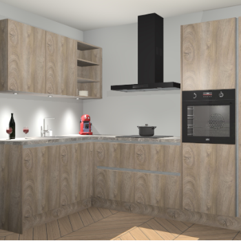 Cantaro Eiken greeploze keuken Cognac 99591