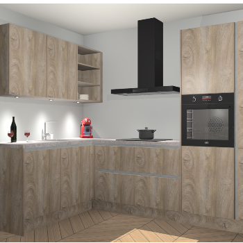 Cantaro Eiken greeploze keuken Cognac 99597