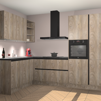 Cantaro Eiken greeploze keuken Cognac 99606