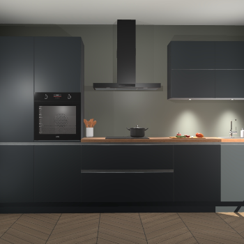 Onyxgrijze greeploze keuken Parijs 98562