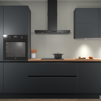 Onyxgrijze greeploze keuken Parijs 98568