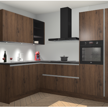 Noten greeploze keuken Cognac 99362