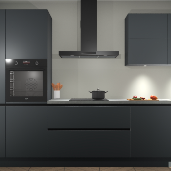 Onyxgrijze greeploze keuken Parijs 98590