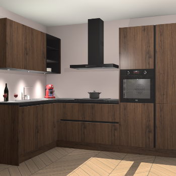 Noten greeploze keuken Cognac 99383