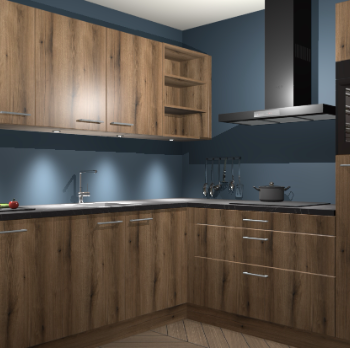 Goud eiken keuken Luanda 29912