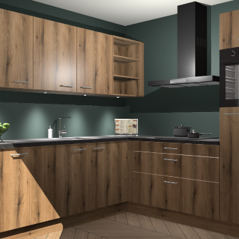 Goud eiken keuken Luanda 29913