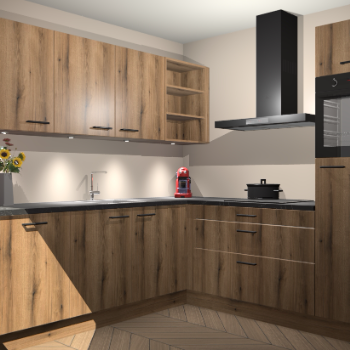 Goud eiken keuken Luanda 29915