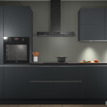 Onyxgrijze greeploze keuken Parijs 98606