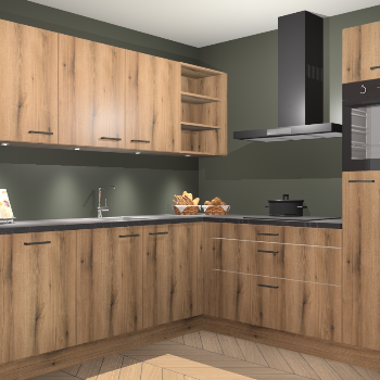 Goud eiken keuken Luanda 29916