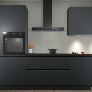 Onyxgrijze greeploze keuken Parijs 98609