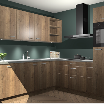 Chocolade eiken keuken Luanda 98539