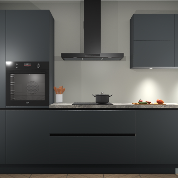 Onyxgrijze greeploze keuken Parijs 98627