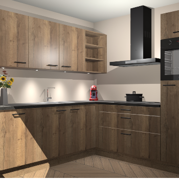 Chocolade eiken keuken Luanda 98557