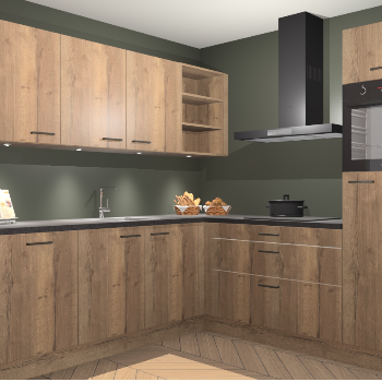 Chocolade eiken keuken Luanda 98558