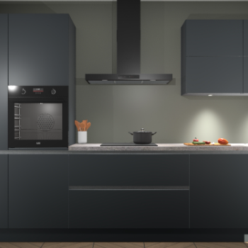 Onyxgrijze greeploze keuken Parijs 98649