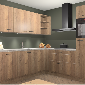 Chocolade eiken keuken Luanda 98571