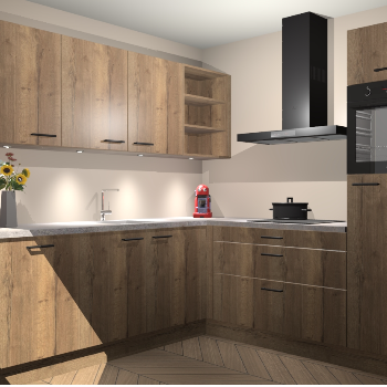 Chocolade eiken keuken Luanda 98576