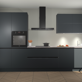 Onyxgrijze greeploze keuken Parijs 98652