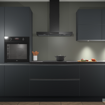 Onyxgrijze greeploze keuken Parijs 98682