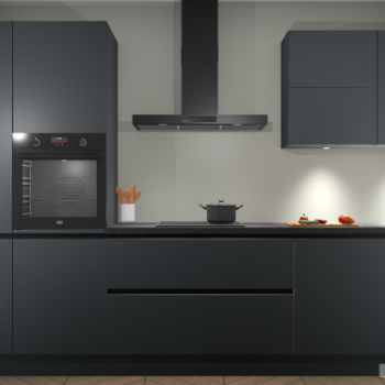 Onyxgrijze greeploze keuken Parijs 98685