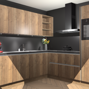 Chocolade eiken greeploze keuken Luanda 100712