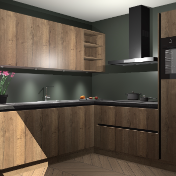 Chocolade eiken greeploze keuken Luanda 100715