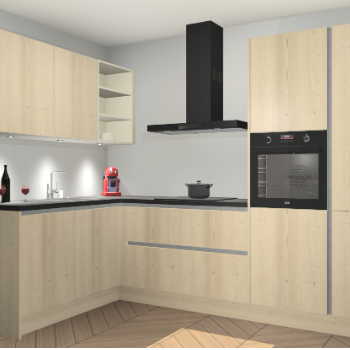 Vuren greeploze keuken Cognac 99677