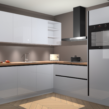 Sneeuwwitte hoogglans greeploze keuken Luanda 100721