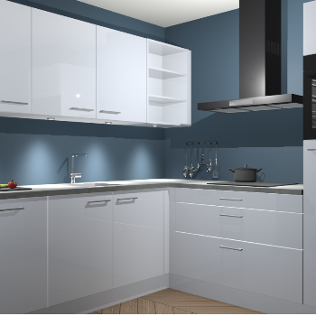 Sneeuwwitte hoogglans keuken Luanda 100753