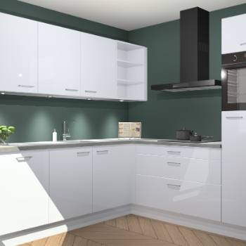 Sneeuwwitte hoogglans keuken Luanda 100754