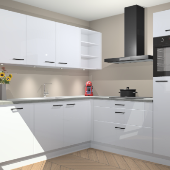 Sneeuwwitte hoogglans keuken Luanda 100756