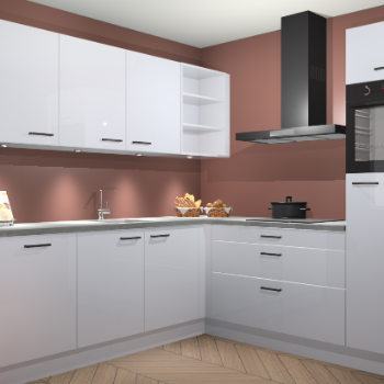 Sneeuwwitte hoogglans keuken Luanda 100757