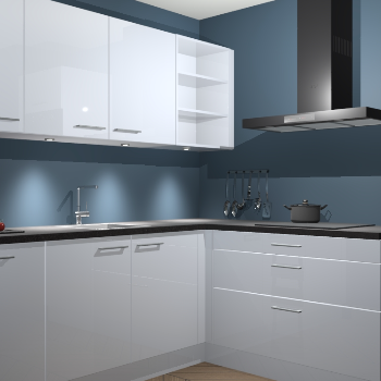 Sneeuwwitte hoogglans keuken Luanda 98548