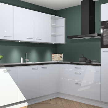 Sneeuwwitte hoogglans keuken Luanda 98549