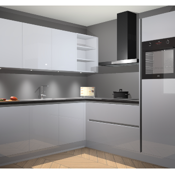 Sneeuwwitte hoogglans greeploze keuken Luanda 98550