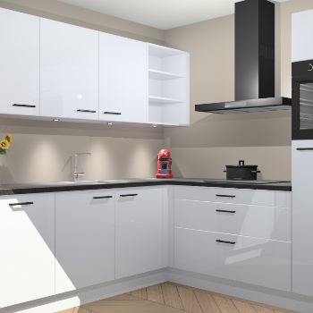 Sneeuwwitte hoogglans keuken Luanda 98551