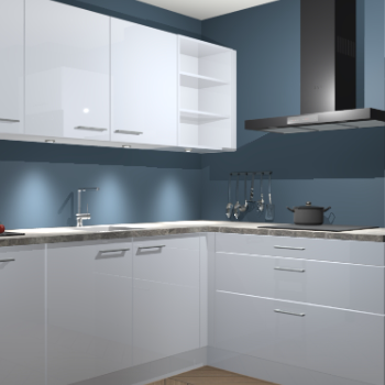 Sneeuwwitte hoogglans keuken Luanda 98530