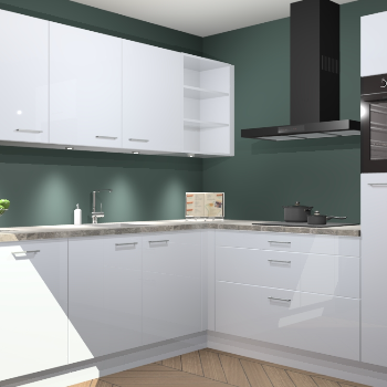 Sneeuwwitte hoogglans keuken Luanda 98531