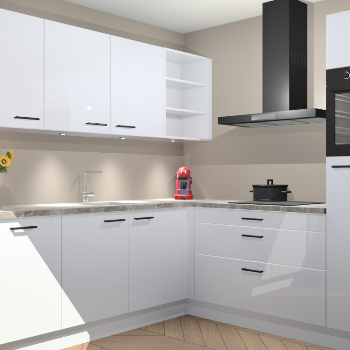 Sneeuwwitte hoogglans keuken Luanda 98534