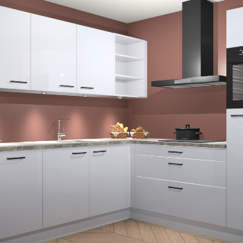 Sneeuwwitte hoogglans keuken Luanda 98535