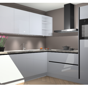 Sneeuwwitte hoogglans greeploze keuken Luanda 98537