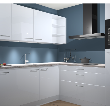 Sneeuwwitte hoogglans keuken Luanda 98518