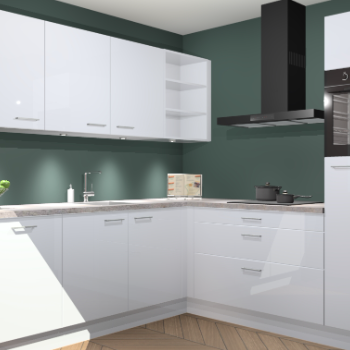 Sneeuwwitte hoogglans keuken Luanda 98519