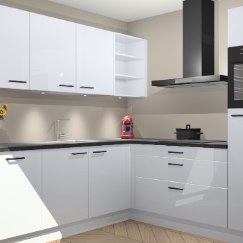 Sneeuwwitte hoogglans keuken Luanda 98521