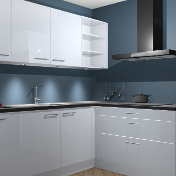 Sneeuwwitte hoogglans keuken Luanda 97126