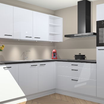 Sneeuwwitte hoogglans keuken Luanda 97161