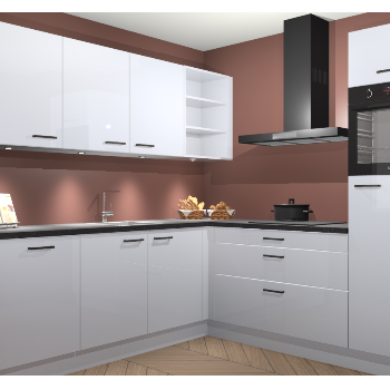 Sneeuwwitte hoogglans keuken Luanda 97163