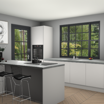 Zijdegrijze greeploze keuken Darwin 100752