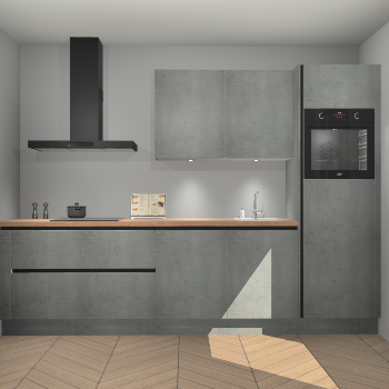 Beton Parelgrijs greeploze keuken Havana 100494