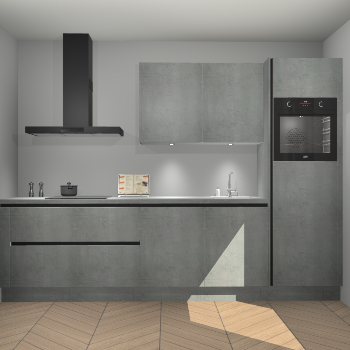 Beton Parelgrijs greeploze keuken Havana 100539